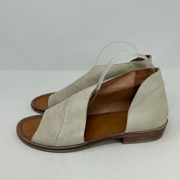 Free People Mont Blanc White Cream Leather Heeled Sandals Size 40 (US 10) - Picture 7 of 13